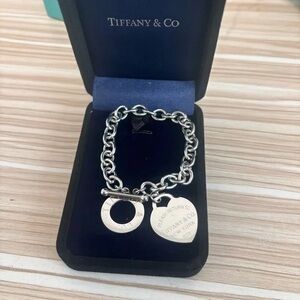 Tiffany & Co. Silver Heart Tag Toggle Charm Bracelet